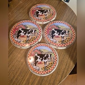 Farmhouse Vintage Metal Cow Burner Covers
